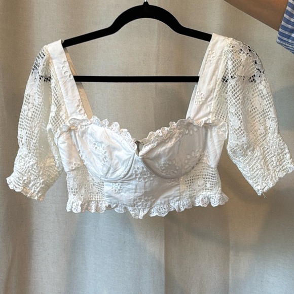 more to come Tops - Lace crop top